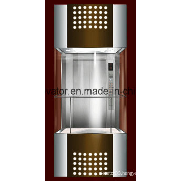 Square Shape Panoramic Elevator with 3 Sides Glass